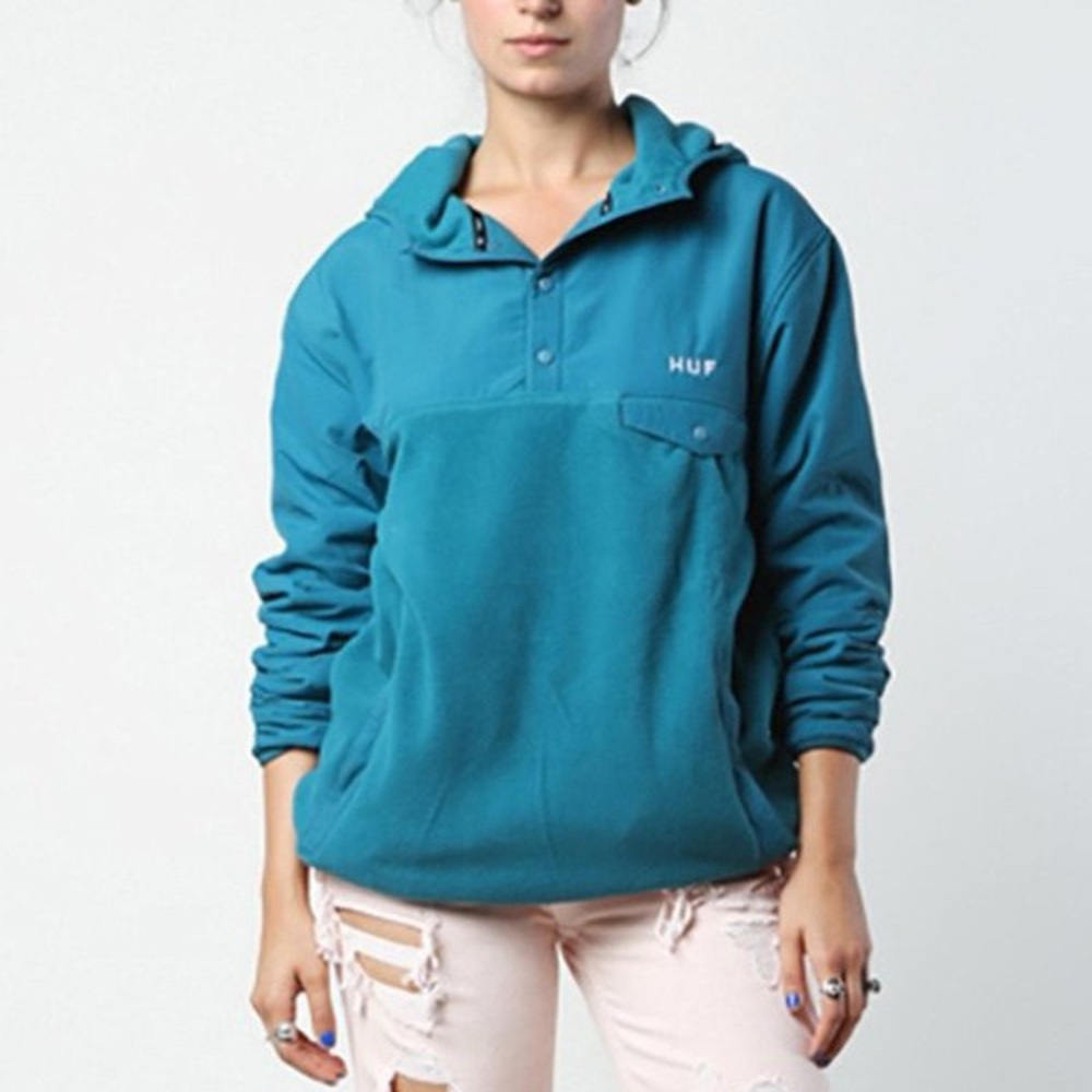 HUF Teal Pullover Hoodie size small